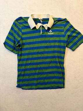 Vintage O'Neills Ireland Striped Rugby Polo Shirt Size XL